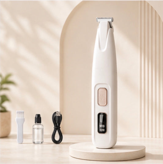 Pet paw nail trimmer with LED light, set with accessories