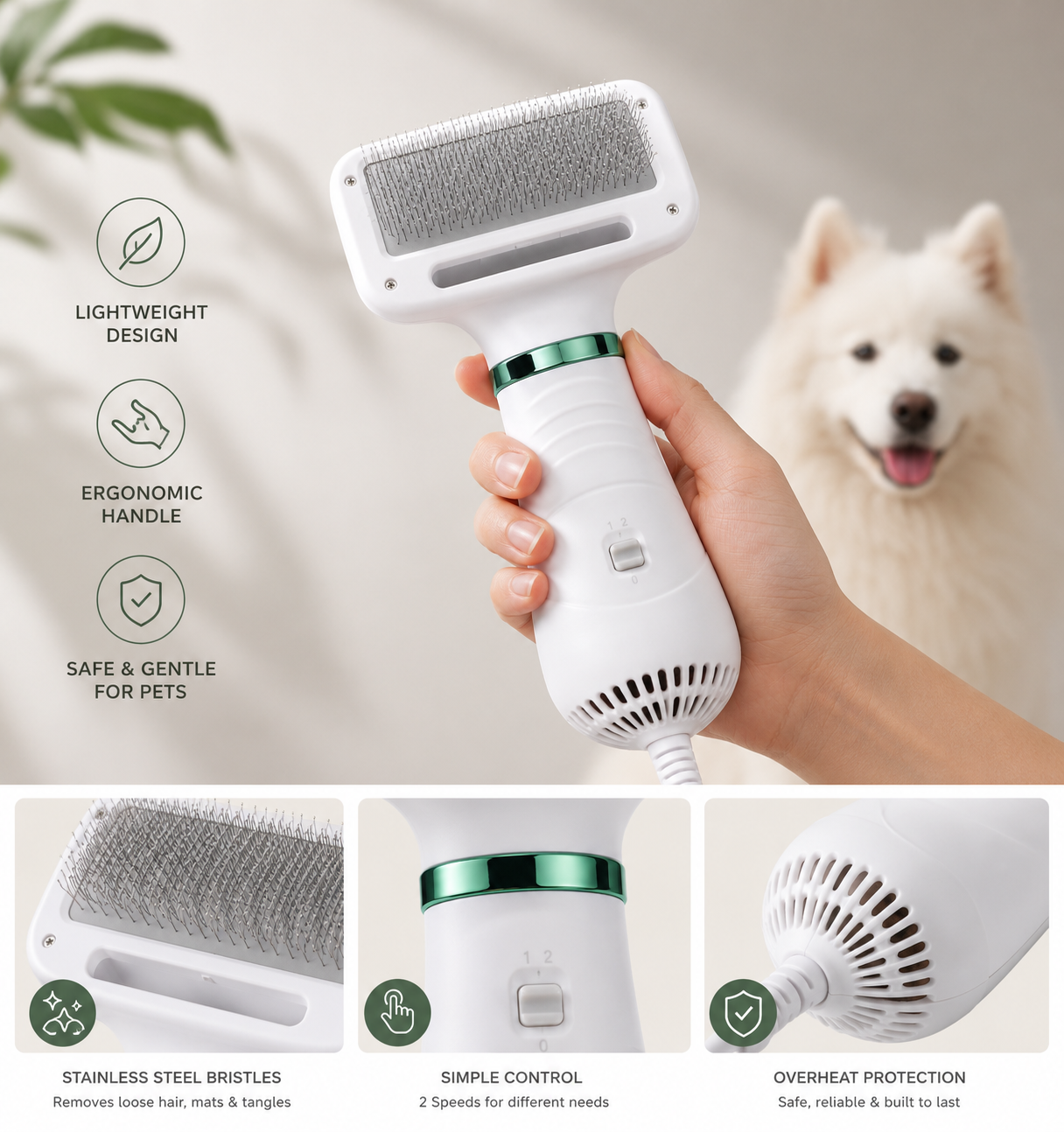 Portable  2 In 1 Dog Hair Dryer